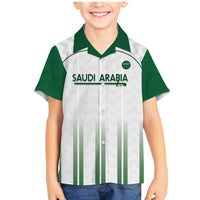Custom Saudi Arabia Football Family Matching Mermaid Dress and Hawaiian Shirt Go Green Falcons Sporty - White Version - Wonder Print Shop