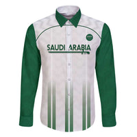 Custom Saudi Arabia Football Family Matching Short Sleeve Bodycon Dress and Hawaiian Shirt Go Green Falcons Sporty - White Version - Wonder Print Shop