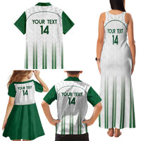 Custom Saudi Arabia Football Family Matching Tank Maxi Dress and Hawaiian Shirt Go Green Falcons Sporty - White Version - Wonder Print Shop