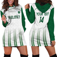 Custom Saudi Arabia Football Hoodie Dress Go Green Falcons Sporty - White Version - Wonder Print Shop