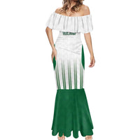 Custom Saudi Arabia Football Mermaid Dress Go Green Falcons Sporty - White Version - Wonder Print Shop