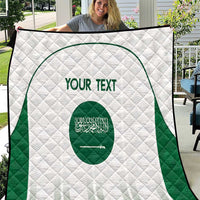 Custom Saudi Arabia Football Quilt Go Green Falcons Sporty - White Version - Wonder Print Shop