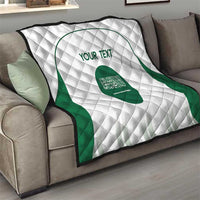 Custom Saudi Arabia Football Quilt Go Green Falcons Sporty - White Version - Wonder Print Shop