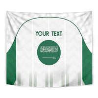 Custom Saudi Arabia Football Tapestry Go Green Falcons Sporty - White Version - Wonder Print Shop