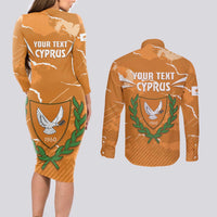 Persionalized Cyprus Independence Day Couples Matching Long Sleeve Bodycon Dress and Long Sleeve Button Shirt Kbrs Cumhuriyeti Grunge Vibes - Wonder Print Shop