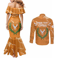 Persionalized Cyprus Independence Day Couples Matching Mermaid Dress and Long Sleeve Button Shirt Kıbrıs Cumhuriyeti Grunge Vibes