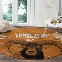 Persionalized Cyprus Independence Day Round Carpet Kıbrıs Cumhuriyeti Grunge Vibes