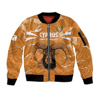 Persionalized Cyprus Independence Day Sleeve Zip Bomber Jacket Kbrs Cumhuriyeti Grunge Vibes - Wonder Print Shop
