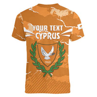 Persionalized Cyprus Independence Day Women V-Neck T-Shirt Kbrs Cumhuriyeti Grunge Vibes - Wonder Print Shop