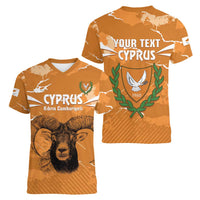 Persionalized Cyprus Independence Day Women V-Neck T-Shirt Kbrs Cumhuriyeti Grunge Vibes - Wonder Print Shop