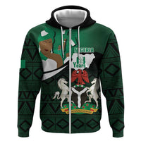 Nigeria Independence Day Hoodie Happy 64 Years Of Anniversary African Pattern - Wonder Print Shop