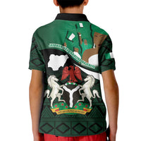 Nigeria Independence Day Kid Polo Shirt Happy 64 Years Of Anniversary African Pattern - Wonder Print Shop