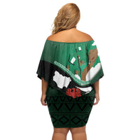 Nigeria Independence Day Off Shoulder Short Dress Happy 64 Years Of Anniversary African Pattern - Wonder Print Shop