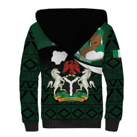 Nigeria Independence Day Sherpa Hoodie Happy 64 Years Of Anniversary African Pattern - Wonder Print Shop
