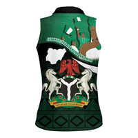 Nigeria Independence Day Women Sleeveless Polo Shirt Happy 64 Years Of Anniversary African Pattern - Wonder Print Shop