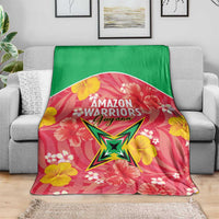 Guyana Cricket Blanket 2025 Go Amazon Warriors Tropical Style - Wonder Print Shop