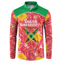 Custom Guyana Cricket Button Sweatshirt 2025 Go Amazon Warriors Tropical Style - Wonder Print Shop