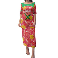 Custom Guyana Cricket Family Matching Puletasi and Hawaiian Shirt 2025 Go Amazon Warriors Tropical Style - Wonder Print Shop