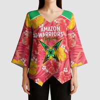 Custom Guyana Cricket Kimono Sleeve Blouse 2025 Go Amazon Warriors Tropical Style - Wonder Print Shop