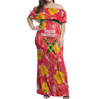 Custom Guyana Cricket Off Shoulder Maxi Dress 2025 Go Amazon Warriors Tropical Style - Wonder Print Shop
