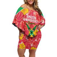 Custom Guyana Cricket Off Shoulder Short Dress 2025 Go Amazon Warriors Tropical Style - Wonder Print Shop