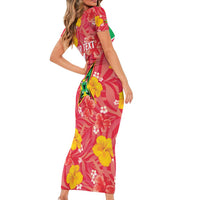 Custom Guyana Cricket Short Sleeve Bodycon Dress 2025 Go Amazon Warriors Tropical Style - Wonder Print Shop