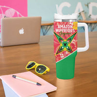 Custom Guyana Cricket Tumbler With Handle 2025 Go Amazon Warriors Tropical Style - Wonder Print Shop