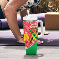 Custom Guyana Cricket Tumbler With Handle 2025 Go Amazon Warriors Tropical Style - Wonder Print Shop
