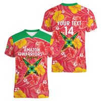 Custom Guyana Cricket Women V-Neck T-Shirt 2025 Go Amazon Warriors Tropical Style - Wonder Print Shop