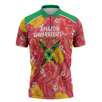Custom Guyana Cricket Zipper Polo Shirt 2025 Go Amazon Warriors Tropical Style - Wonder Print Shop