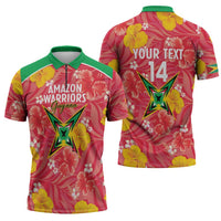 Custom Guyana Cricket Zipper Polo Shirt 2025 Go Amazon Warriors Tropical Style - Wonder Print Shop