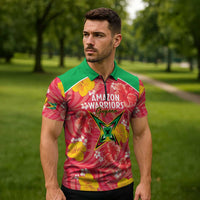 Custom Guyana Cricket Zipper Polo Shirt 2025 Go Amazon Warriors Tropical Style - Wonder Print Shop