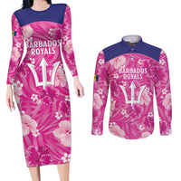 Custom Barbados Royals Cricket Couples Matching Long Sleeve Bodycon Dress and Long Sleeve Button Shirt 2025 Go Tridents Tropical Style - Wonder Print Shop