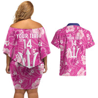Custom Barbados Royals Cricket Couples Matching Off Shoulder Short Dress and Hawaiian Shirt 2025 Go Tridents Tropical Style - Wonder Print Shop