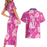 Custom Barbados Royals Cricket Couples Matching Short Sleeve Bodycon Dress and Hawaiian Shirt 2025 Go Tridents Tropical Style - Wonder Print Shop