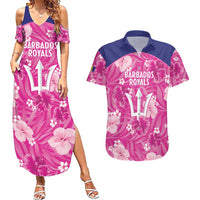 Custom Barbados Royals Cricket Couples Matching Summer Maxi Dress and Hawaiian Shirt 2025 Go Tridents Tropical Style - Wonder Print Shop
