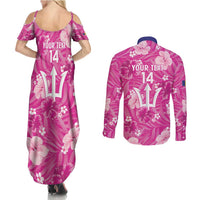 Custom Barbados Royals Cricket Couples Matching Summer Maxi Dress and Long Sleeve Button Shirt 2025 Go Tridents Tropical Style - Wonder Print Shop