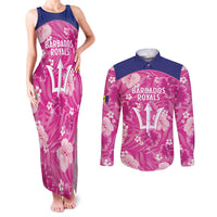Custom Barbados Royals Cricket Couples Matching Tank Maxi Dress and Long Sleeve Button Shirt 2025 Go Tridents Tropical Style - Wonder Print Shop