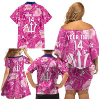 Custom Barbados Royals Cricket Family Matching Off Shoulder Short Dress and Hawaiian Shirt 2025 Go Tridents Tropical Style - Wonder Print Shop