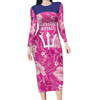 Custom Barbados Royals Cricket Long Sleeve Bodycon Dress 2025 Go Tridents Tropical Style - Wonder Print Shop