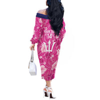 Custom Barbados Royals Cricket Off The Shoulder Long Sleeve Dress 2025 Go Tridents Tropical Style - Wonder Print Shop