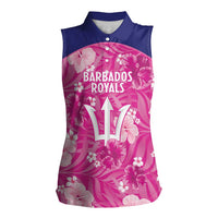 Custom Barbados Royals Cricket Women Sleeveless Polo Shirt 2025 Go Tridents Tropical Style - Wonder Print Shop