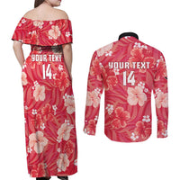 Custom Trinidad and Tobago Cricket Couples Matching Off Shoulder Maxi Dress and Long Sleeve Button Shirt 2025 Go Knight Riders Tropical Style - Wonder Print Shop