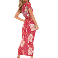 Custom Trinidad and Tobago Cricket Family Matching Short Sleeve Bodycon Dress and Hawaiian Shirt 2025 Go Knight Riders Tropical Style - Wonder Print Shop