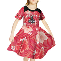 Custom Trinidad and Tobago Cricket Kid Short Sleeve Dress 2025 Go Knight Riders Tropical Style - Wonder Print Shop