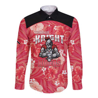 Custom Trinidad and Tobago Cricket Long Sleeve Button Shirt 2025 Go Knight Riders Tropical Style - Wonder Print Shop