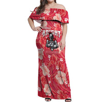 Custom Trinidad and Tobago Cricket Off Shoulder Maxi Dress 2025 Go Knight Riders Tropical Style - Wonder Print Shop