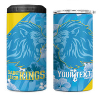 Custom Saint Lucia Kings Cricket 4 in 1 Can Cooler Tumbler 2025 Go Beinspired Tropical Style - Wonder Print Shop