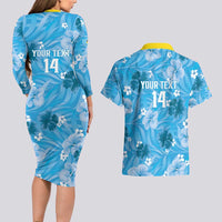 Custom Saint Lucia Kings Cricket Couples Matching Long Sleeve Bodycon Dress and Hawaiian Shirt 2025 Go Beinspired Tropical Style - Wonder Print Shop