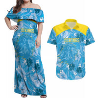 Custom Saint Lucia Kings Cricket Couples Matching Off Shoulder Maxi Dress and Hawaiian Shirt 2025 Go Beinspired Tropical Style - Wonder Print Shop